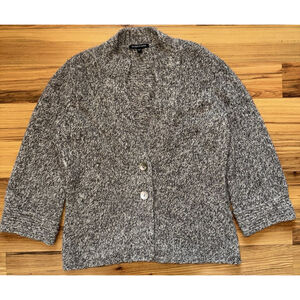 Eileen Fisher Baby Alpaca Wool Cardigan XS Gray Minimalist Cozy Luxe Sweater